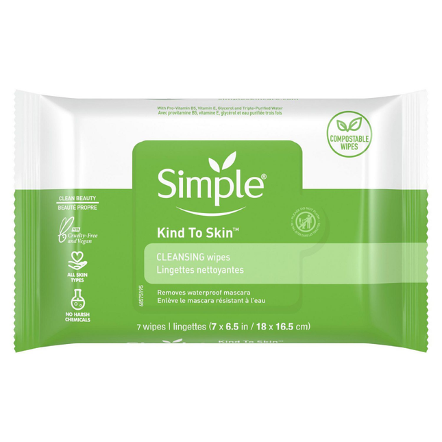 Simple - Lingettes nettoyantes pour le visage | 7 comptes