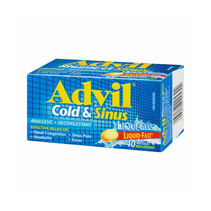 Advil - Gels liquides pour rhume et sinus 200 MG | 10 à 40 gélules