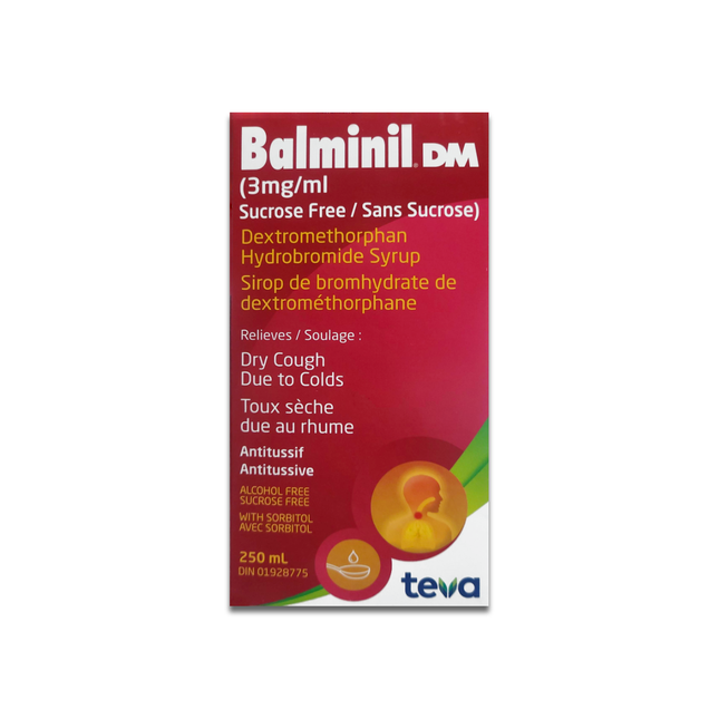 Teva - Sirop Balminil DM 3 mg/mL - Sans sucre | 250 ml