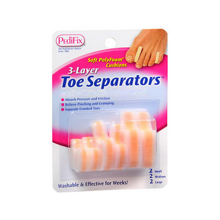 Pedifix 3-Layer Toe Separators | 6 Assorted