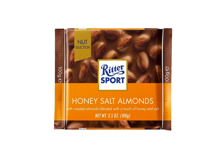 Ritter Sport - Milk Chocolate Bar with Honey Salted Almonds | 100 g