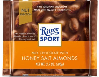 Ritter Sport Milk Chocolate Bar wit Honey Salted Almonds | 100 g