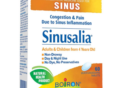 Boiron - Sinusalia Congestion & Pain Relief | 60 Quick-Dissolving Tablets