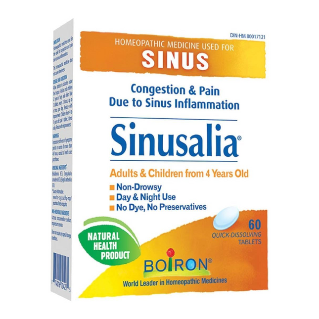Boiron - Sinusalia Congestion & Pain Relief | 60 Quick-Dissolving Tablets