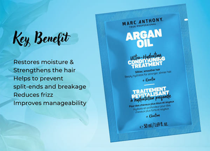 Marc Anthony - Soin revitalisant hebdomadaire à l'huile d'argan du Maroc | Sachet de 50 mL