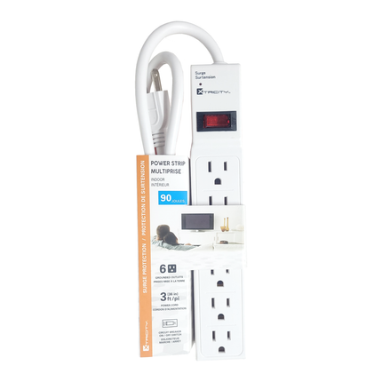 Xtricity - Multiprise intérieure - 6 prises | 3 pieds