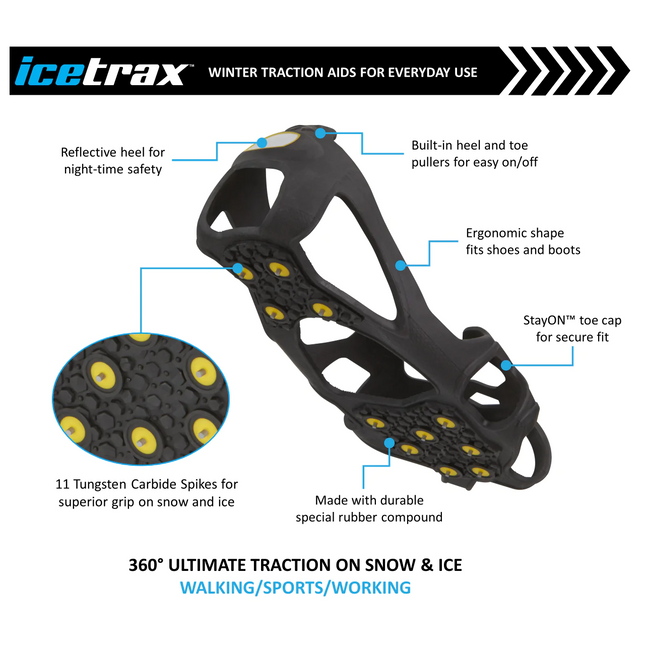 IceTrax - Pro Traction Aid With Tungsten Carbide Ice Spikes | S/M