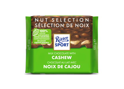 RITTER SPORT CHOCOLAT AU LAIT NOIX DE CAJOU