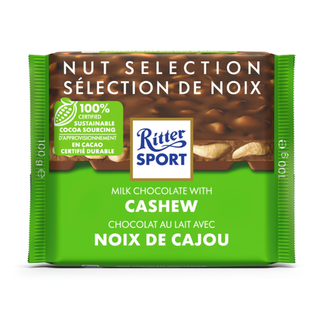 Ritter Sport - Chocolat au lait et noix de cajou | 100 g