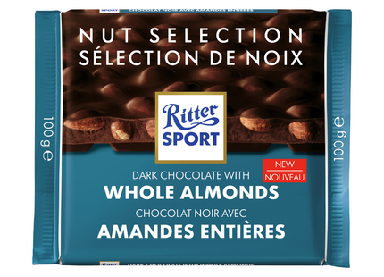 Ritter Sport - Dark Chocolate with Whole Almonds | 100 g