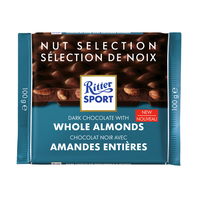 Ritter Sport - Dark Chocolate with Whole Almonds | 100 g