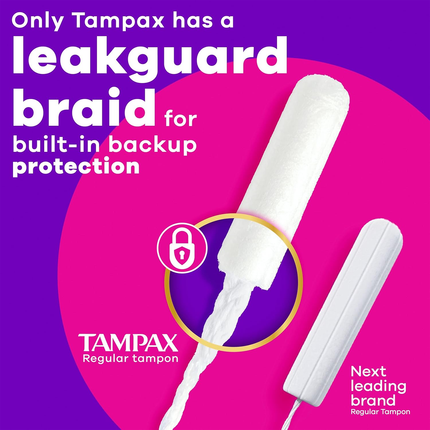 Tampax - Tampons Radiant avec applicateur en plastique | 12 tampons super et 16 tampons réguliers
