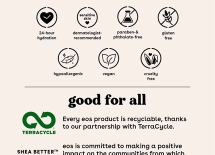 eos - Shea Better 24H Moisture Body Lotion, Vanilla Cashmere | 473 mL