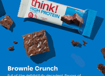 think! - High Protein Bar No Sugar Added, Brownie Delight | 60 g