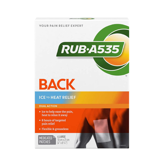 Rub-A535 - Back Ice to Heat Medicated Pain Relief Patches | 4 Patches