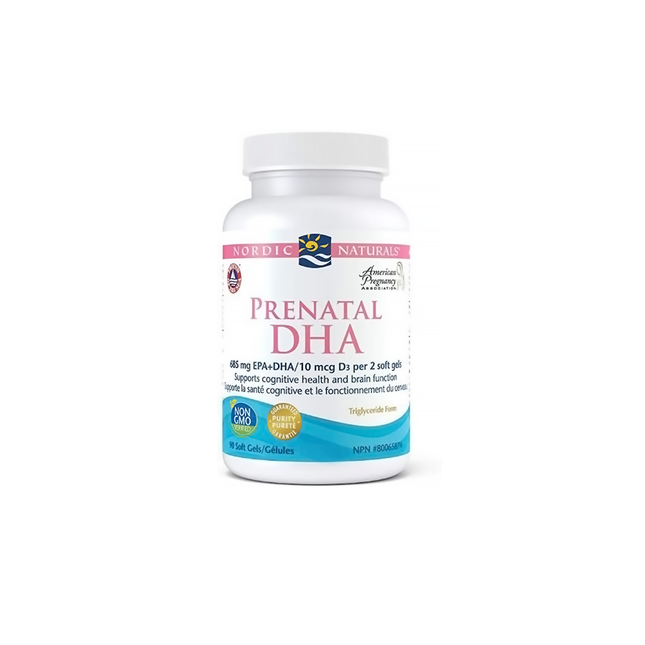 Nordic Naturals - DHA prénatal - 685 mg EPA+DHA/10 mcg D3 pour 2 gels mous | 90 gélules molles