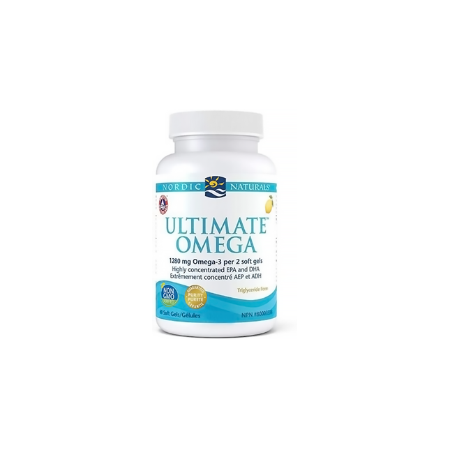 Nordic Naturals - Ultimate Omega - 1280 mg d'oméga-3 pour 2 gels mous | 60 gélules molles