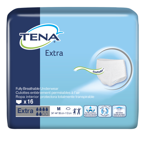 Sous-vêtements Tena Extra entièrement respirants - Moyen | 16 comptes