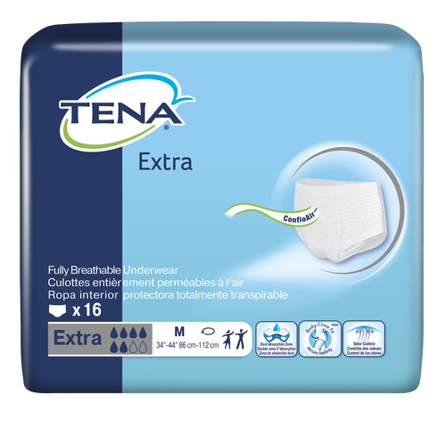 Tena Extra Fully Breathable Underwear - Large | 16 Count