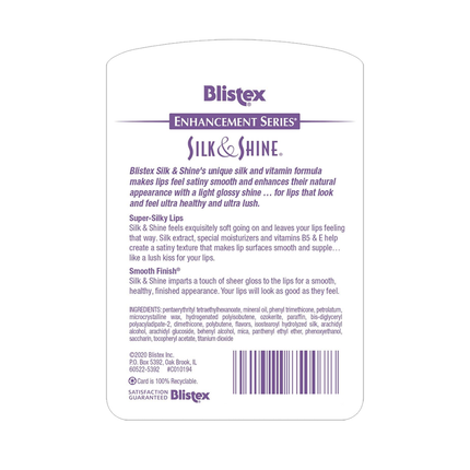 Blistex - Silk &amp; Shine - Hydratant pour les lèvres | 3,69g