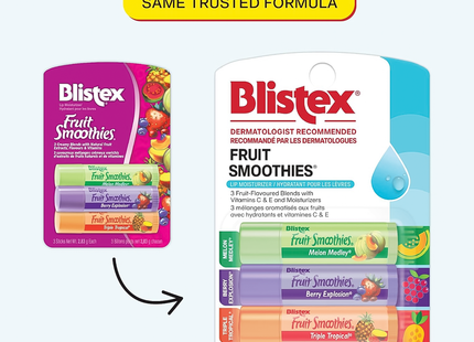 Blistex - Fruit Smoothies Lip Balm Pack | 3 x 2.83 g