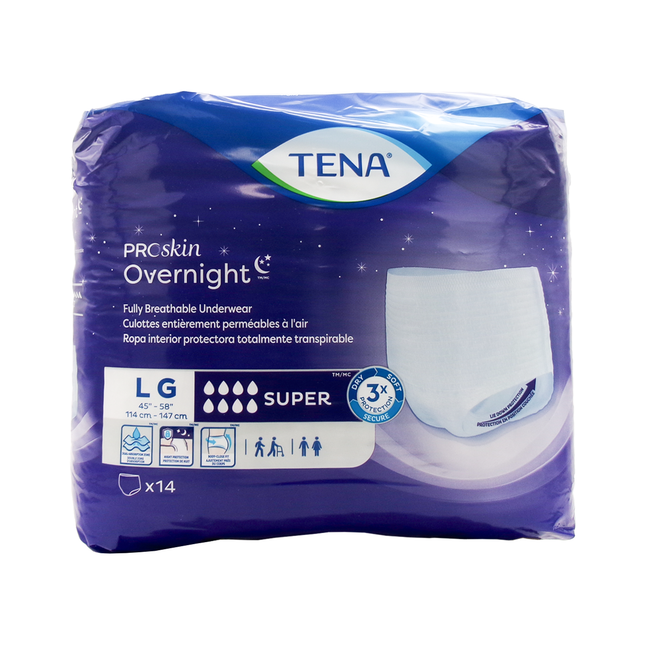 Tena - Proskin Overnight Underwear Super Protection - Large | 14 Count