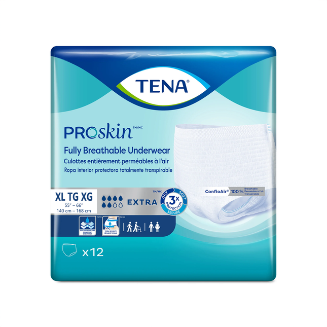 Tena - Proskin Fully Breathable Underwear Extra Protection - Extra Large | 12 Count