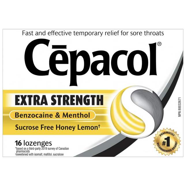 Cepacol - Pastilles extra fortes au miel et au citron | 16 pastilles