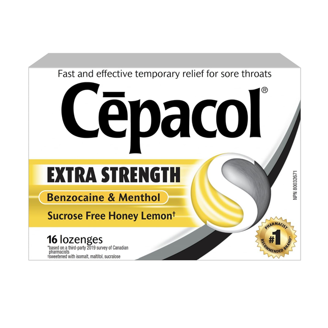 Cepacol - Pastilles extra fortes au miel et au citron | 16 pastilles