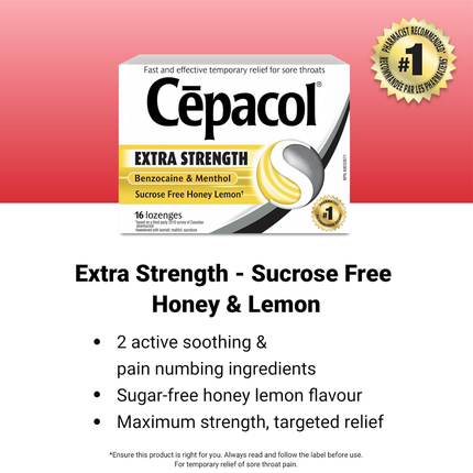 Cepacol - Extra Strength Honey Lemon Lozenges | 16 Lozenges
