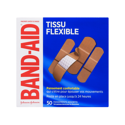 Band-Aid - Flexible Fabric Bandages, Assorted Sizes | 50 Pack