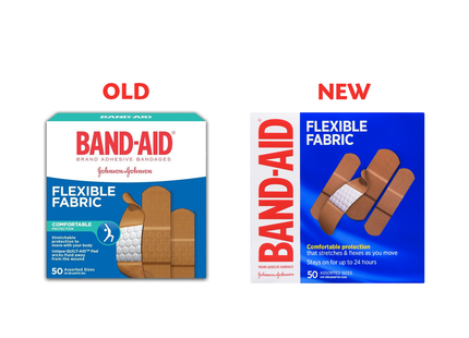 Band-Aid - Flexible Fabric Bandages, Assorted Sizes | 50 Pack