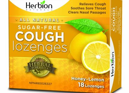 Herbion Naturals - Sugar-Free Cough Lozenges - Honey-Lemon | 18 Lozenges