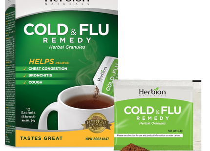 Herbion Naturals - Cold & Flu Remedy Herbal Granules | 10 Sachets