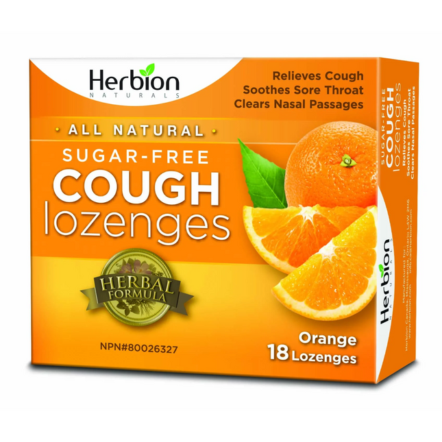 Herbion Naturals - Sugar-Free Cough Lozenges - Orange | 18 Lozenges
