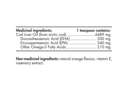 Nordic Naturals - Huile de foie de morue arctique 840 mg oméga-3 - Saveur orange | 237 ml