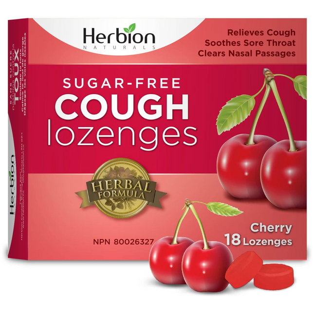 Herbion Naturals - Sugar-Free Cough Lozenges - Cherry | 18 Lozenges