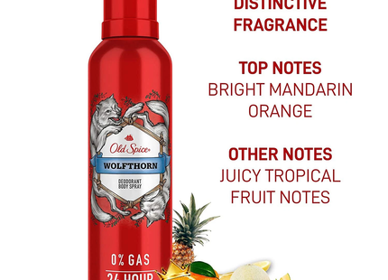 Old Spice - 24H Deodorant Body Spray 0% Gas, Wolfthorn | 115 g