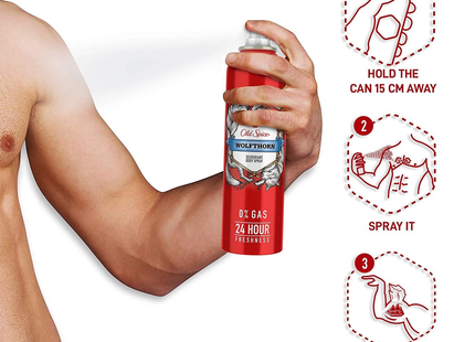 Old Spice - 24H Deodorant Body Spray 0% Gas, Wolfthorn | 115 g