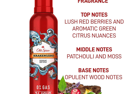 Old Spice - 24H Deodorant Body Spray 0% Gas, Krakengard | 115 g