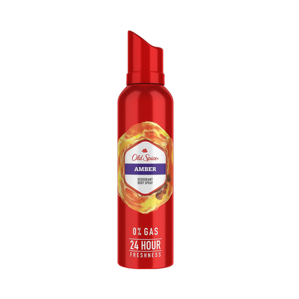 Old Spice - Déodorant corporel en atomiseur 24h 0 % gaz, Ambre | 115 g