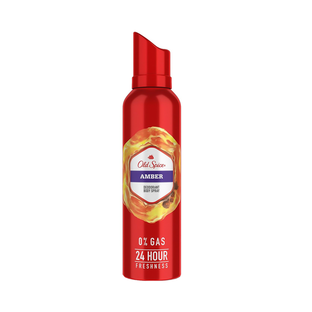 Old Spice - 24H Deodorant Body Spray 0% Gas, Amber | 115 g