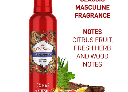 Old Spice - 24H Deodorant Body Spray 0% Gas, Lionpride | 115 g