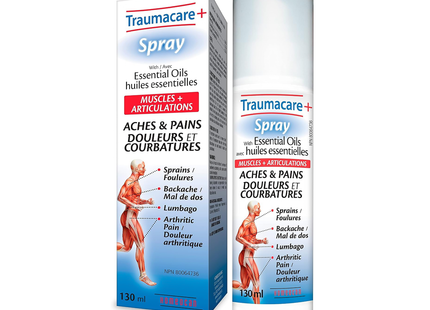 Homeocan - Traumacare+ Spray with Essential Oils for Aches & Pains | 130 mL
