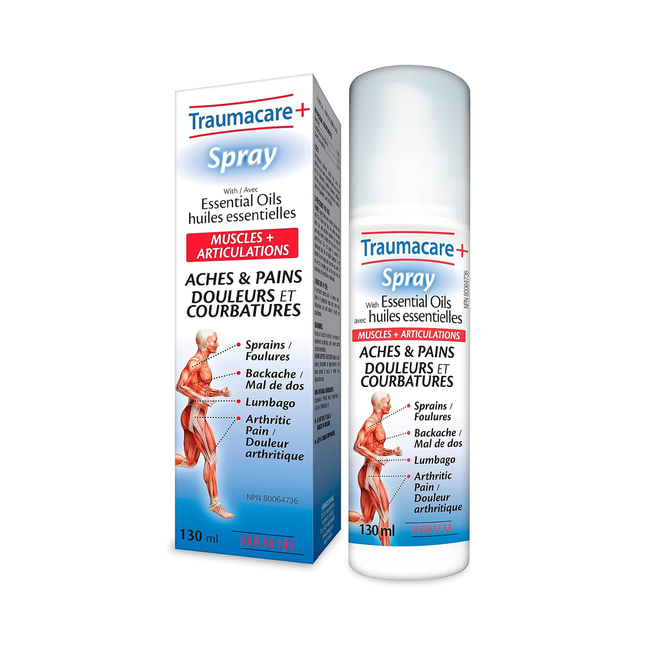 Homeocan - Traumacare+ Spray with Essential Oils for Aches & Pains | 130 mL