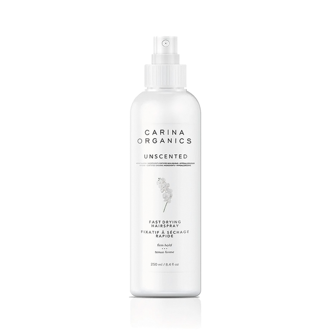 Carina Organics Laque non parfumée à séchage rapide – Tenue ferme | 250 ml