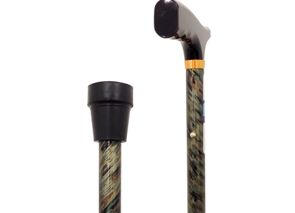 Option+ Folding Aluminium Cane with T-Handle | Green Swirl