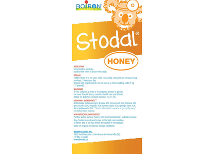 Stodal - Sirop contre la toux au miel pour enfants | 200 mL