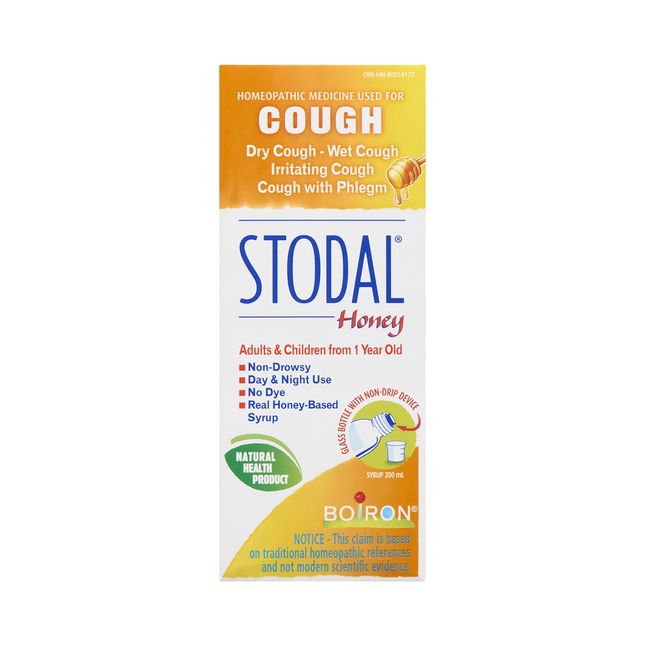 Sirop homéopathique contre la toux sèche au miel Stodal | 200 ml 