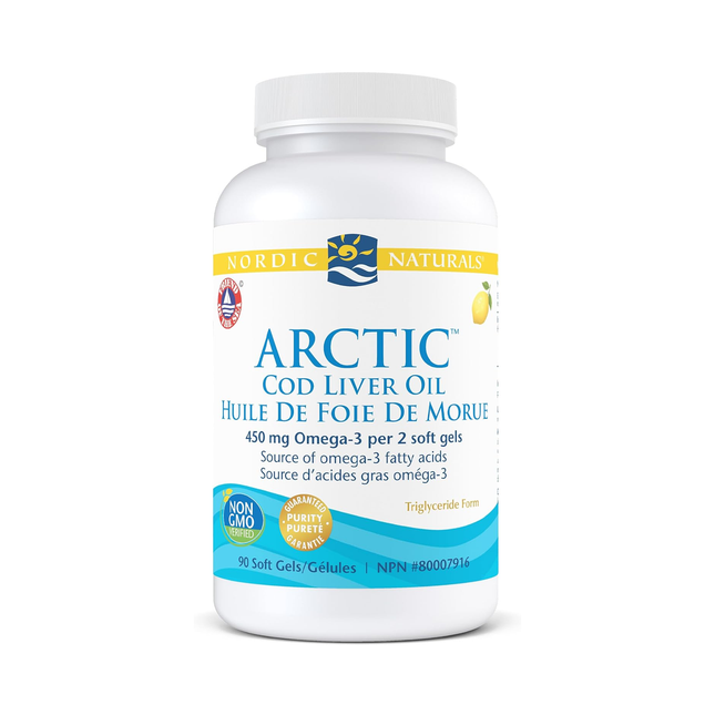 Nordic Naturals - Arctic Cod Liver Oil, 450mg Omega-3 Per 2 Soft Gels | 90 Soft Gels